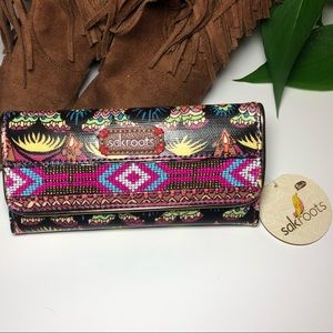 Sakroots | coated bead trifold wallet